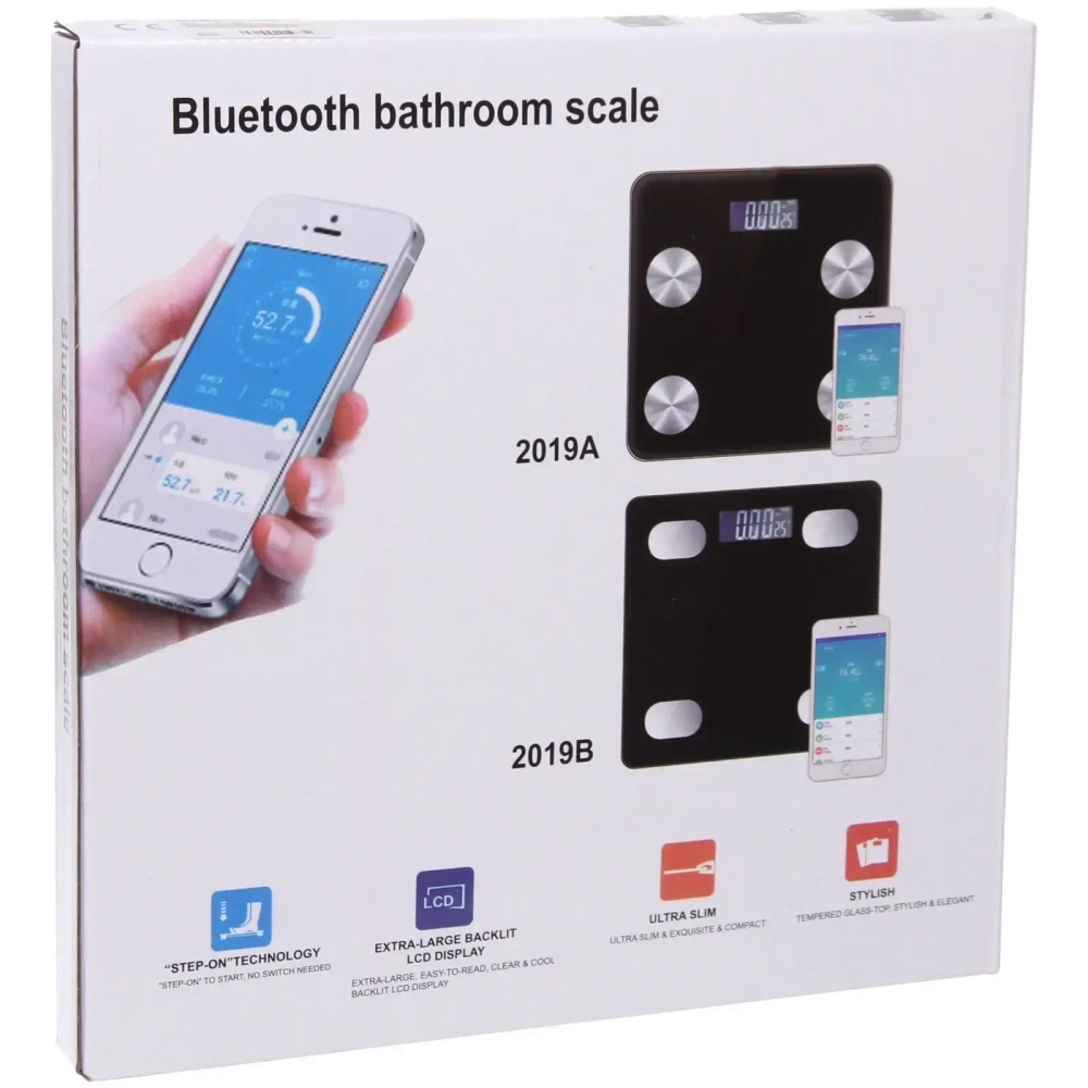 Весы напольные электронные «SMART- new» 28*28*0,5 см, bluetooth (работает от 3хААА), белый