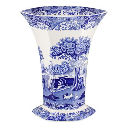 Ваза шестигранная Spode Голубая Италия 27 см
