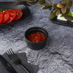 Соусник 110 мл d 7,7 см h4,1 см круглый фарфор Smooth Black Raw Stellar P.L. Proff Cuisine [12]