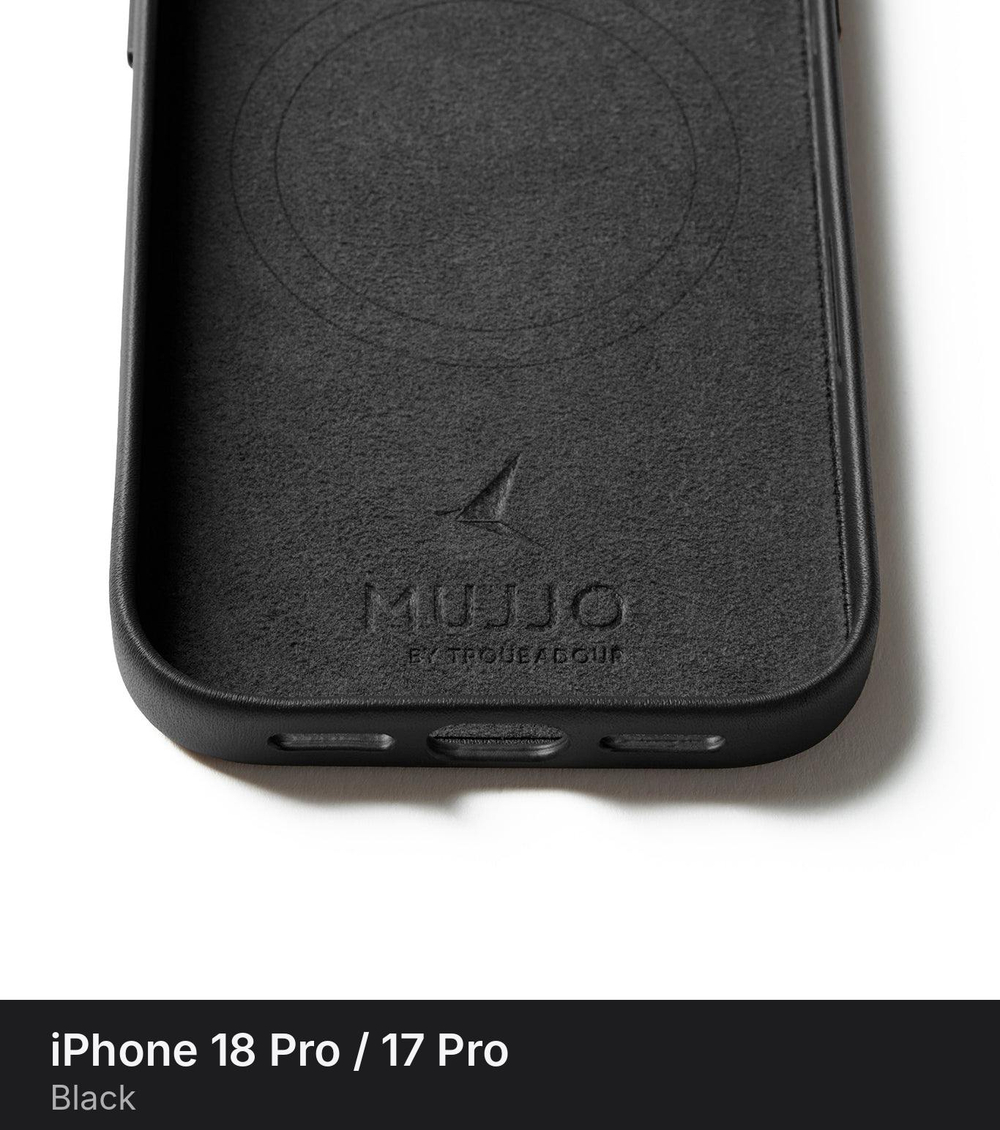 Чехол Mujjo Leather Case для iPhone 18 Pro / 17 Pro Black