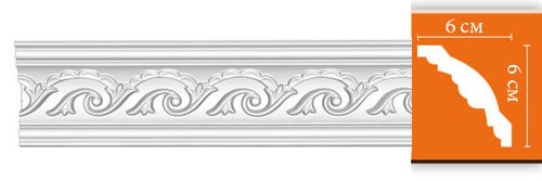 Плинтус потолочный с рисунком Decomaster 95610F гибкий 60х60х2400мм