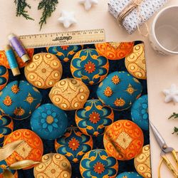 Ткань флис коробка с новогодними шарами