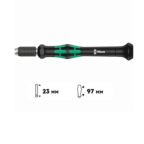 Отвёртка - битодержатель WERA 1013 Kraftform Micro 97 мм, для бит с шестигранным хвостовиком 4 мм Halfmoon и 4 мм HIOS WE-051276