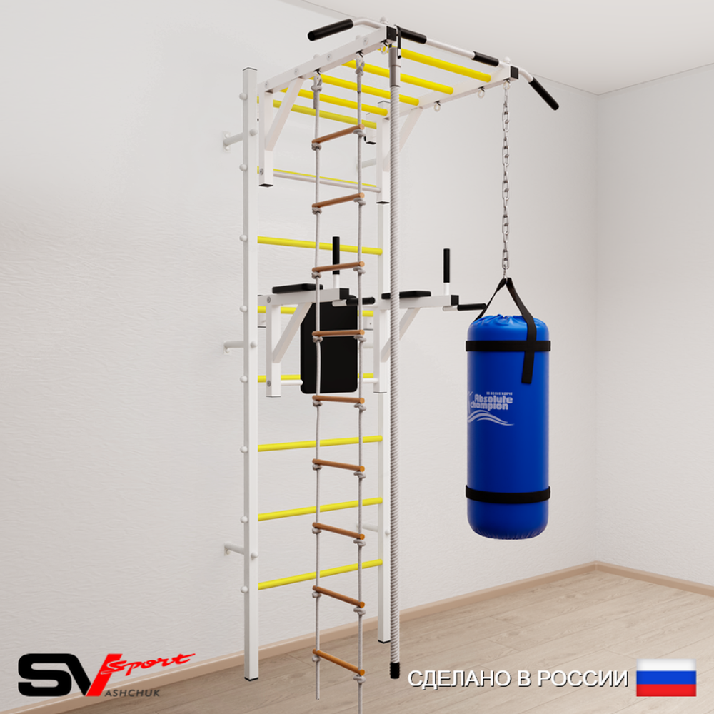 Шведская стенка Sv Sport 5453 (Турник рукоход/Брусья/Канат/Лестница/Цепь/Мешок 30кг)