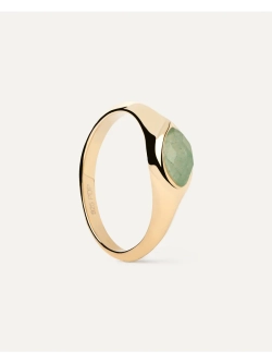 Кольцо женское PDPaola Nomad Green Aventurine серебро 925 пробы покрытое золотом 750 пробы AN01-A47