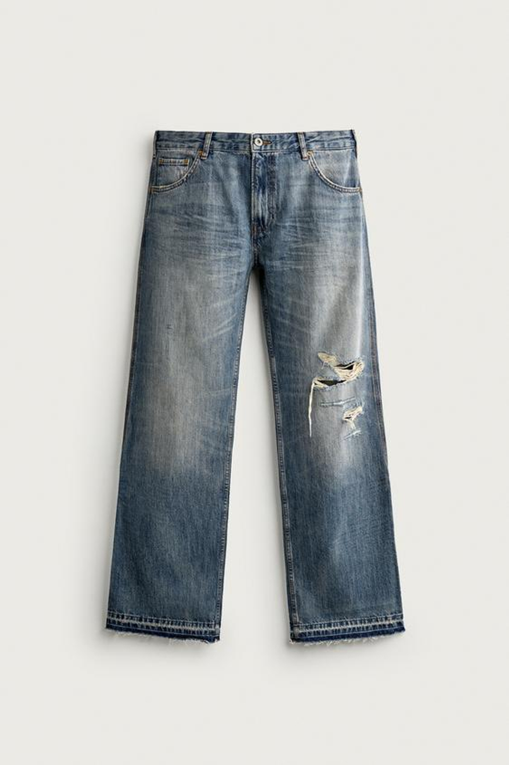 ZARA ДЖИНСЫ BOOTCUT FIT С НИЗКОЙ ПОСАДКОЙ, ЗЕЛЕНОВАТО-СИНИЙ