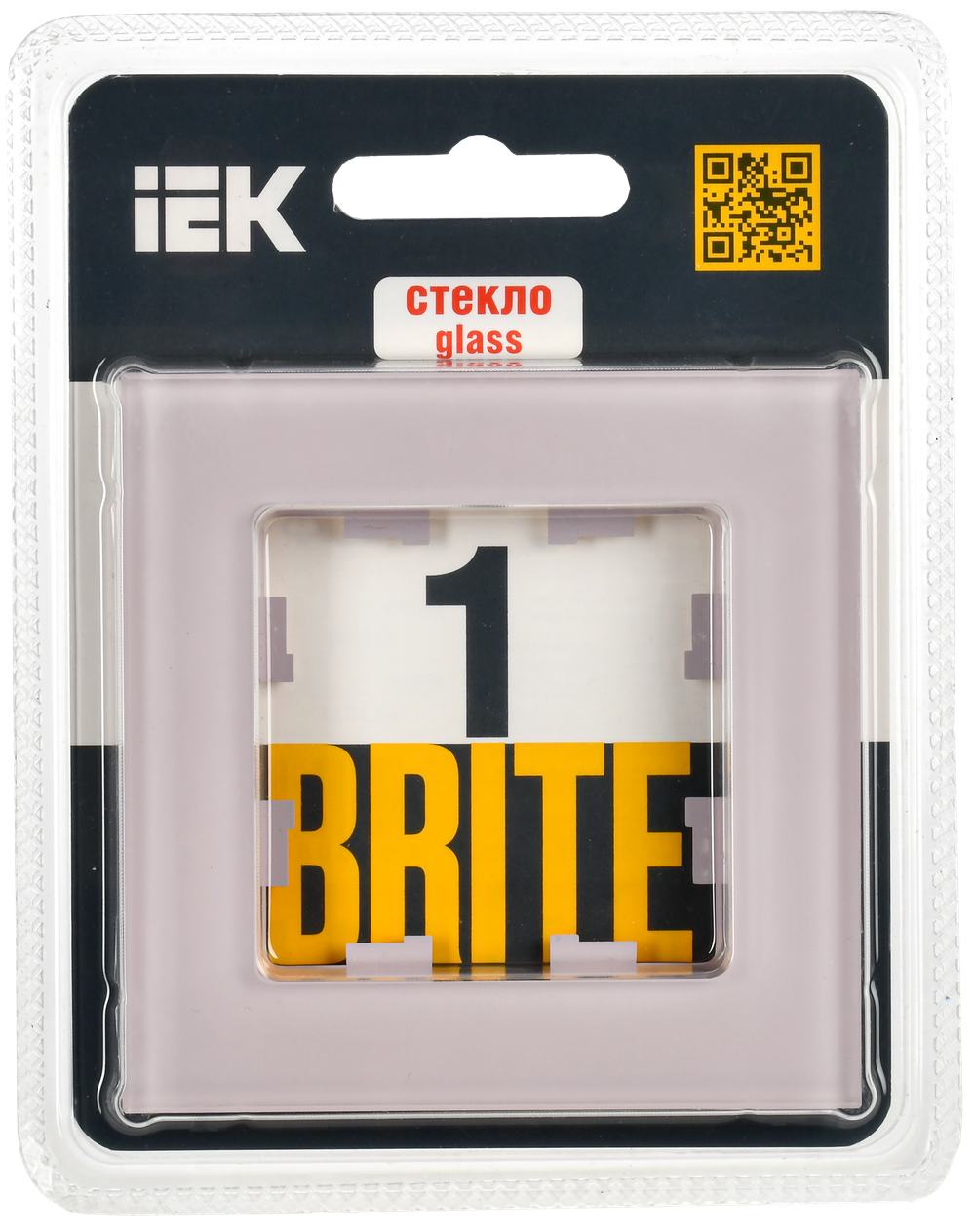 BRITE Рамка 1-местная РУ-1-2-Бр стекло розовый матовый IEK