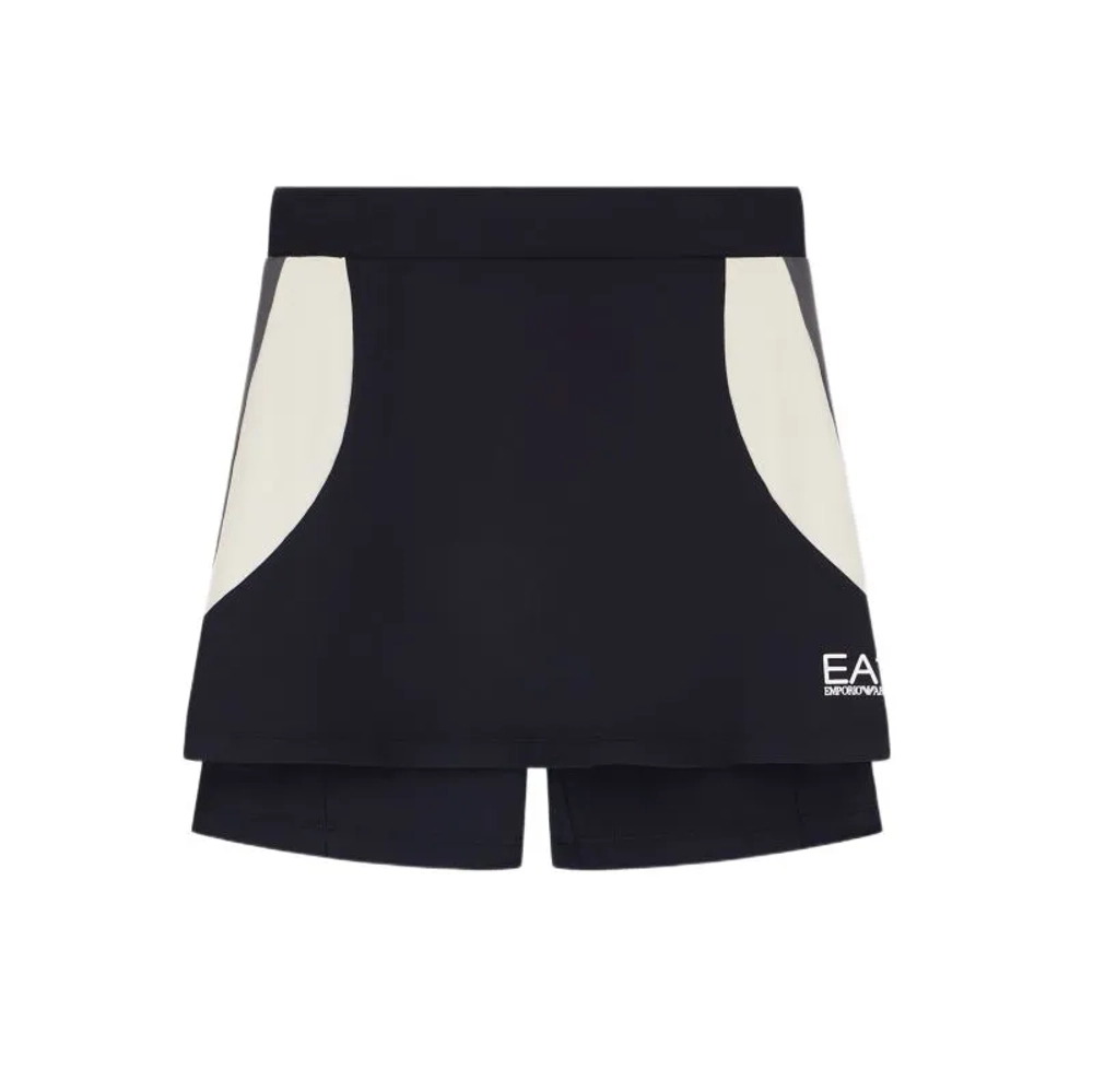 Теннисная юбка EA7 Woman Jersey - black/butter/asphalt