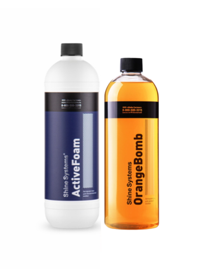 Shine Systems набор для двухфазной мойки OrangeBomb+ActiveFoam 900 мл