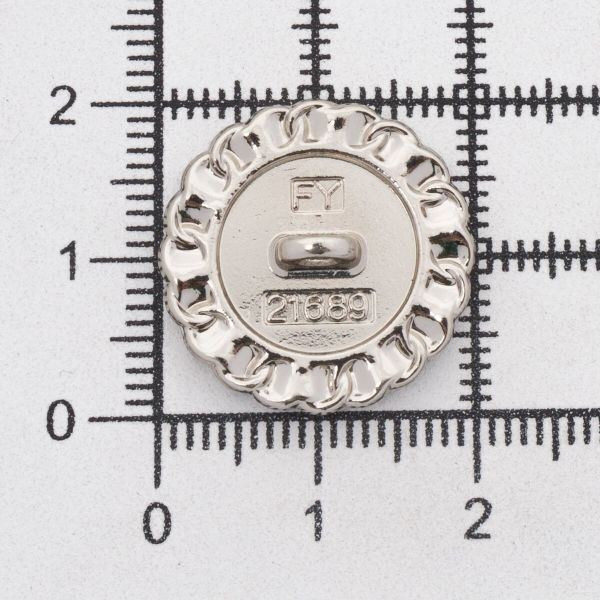 Пуговицы металл на ножке 32L=20 мм, S.Black (серебро-черный), 10 шт, MP05