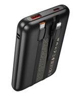 Powerbank Hoco Q37 10000mAh 22.5W+PD20W 1USB/1C с проводом Type-C/Lightning черный
