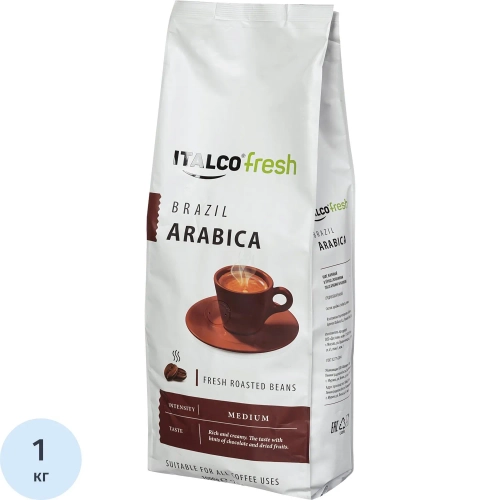 Кофе Italco Brazil Arabica в зернах,жареный, 1кг