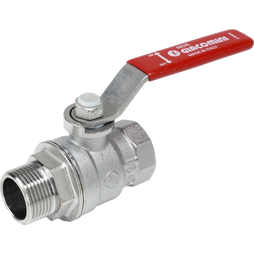 Шаровой кран латунный полнопр. 3/4"ВР-НР, ручка-рычаг, Giacomini R854LX024