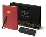 Подарочный набор: Шариковая ручка Parker  Jotter XL SE20 Monochrome в подарочной упаковке, цвет: Black, стержень: Mblue и Ежедневник недатиров