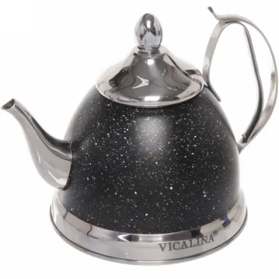 Чайник из нержавеющей стали 1л «Vicalina» с ситом, черный