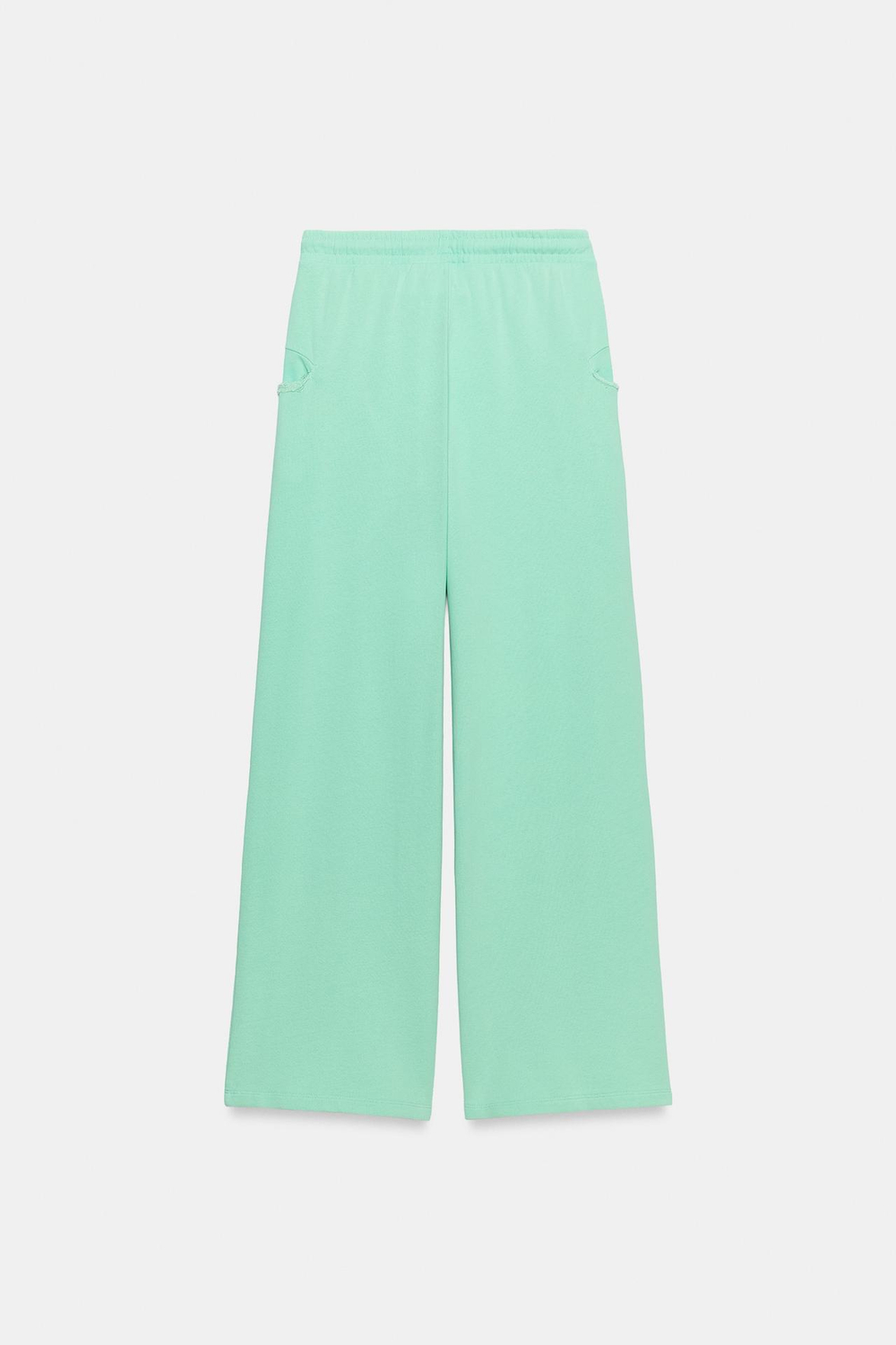 ZARA ШИРОКИЕ БРЮКИ НЕОНОВОГО ЦВЕТА, ЗЕЛЕНОВАТО-СИНИЙ