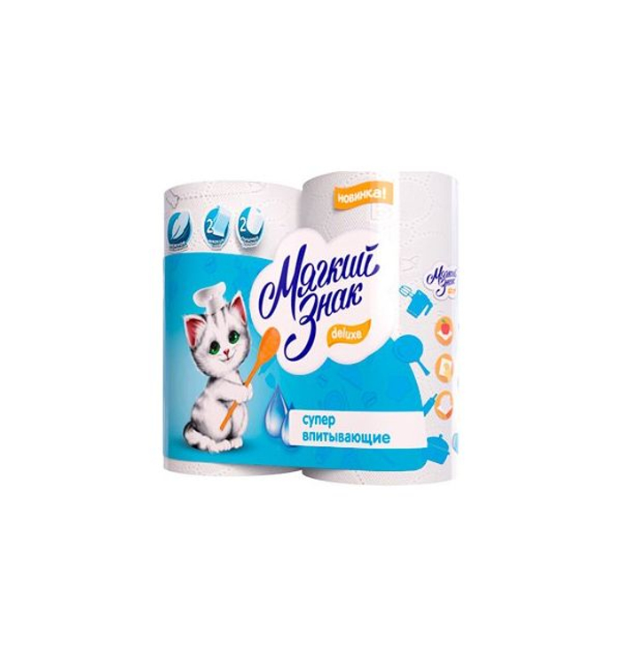 Полотенца бумажные 2сл. 2 рул. "Мягкий знак" deluxe делюкс