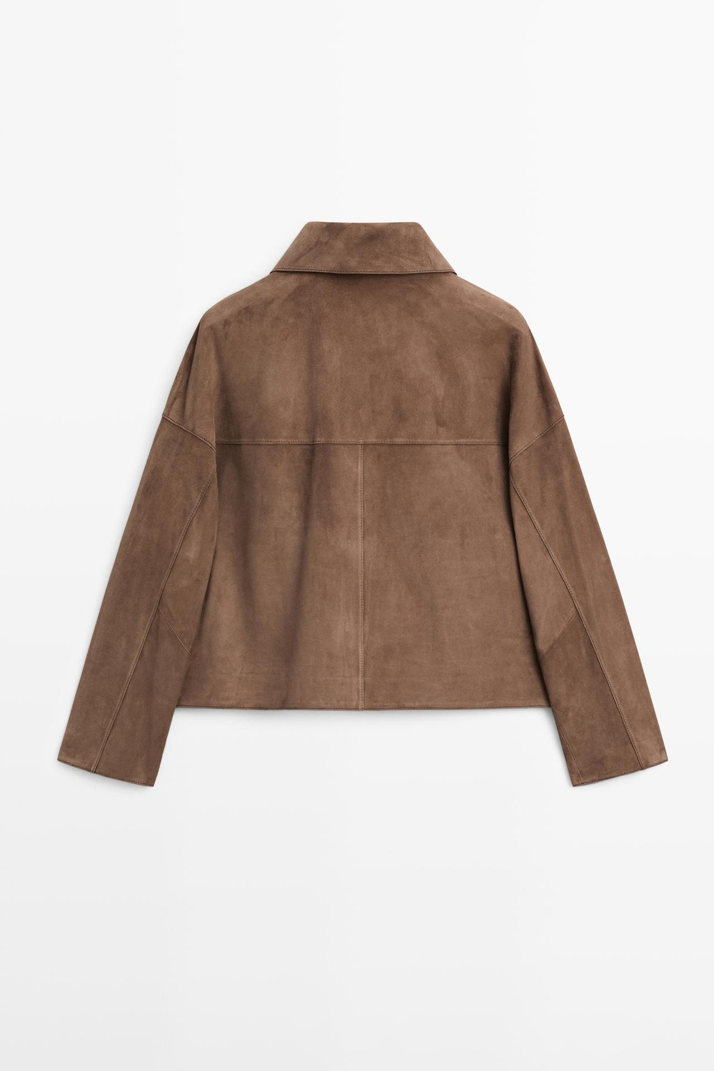 Massimo Dutti Свободная замшевая куртка, кротово-коричневый
