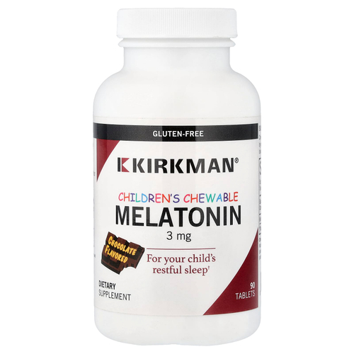 Kirkman Labs, Мелатонин для детей, жевательный, с шоколадом, 3 мг, 90 таблеток