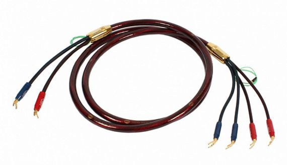 Готовый акустический кабель Van den Hul The Nova. 2,5 метра пара. Разъем BERRI bi-wiring (2-4). Цвет: красный