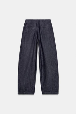 ZARA ДЖИНСЫ BARREL СО СРЕДНЕЙ ПОСАДКОЙ — ZW COLLECTION, СИНИЙ