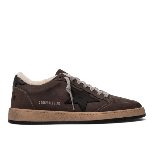 Men’s Ball Star Shearling in Dark Brown Suede With Dark Brown Leather Star and Heel Tab