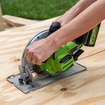 Дисковая пила акк. Greenworks GD24CS, 24V,б/щет,185х20мм, 4500 об/мин, рез 63мм,1х4Ач,ЗУ,кор (1500907CUB)