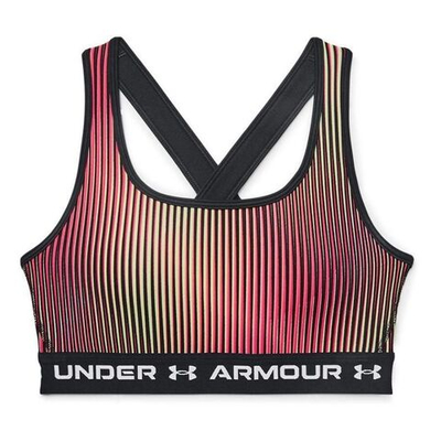 ТОП теннисный Under Armour Women's Armour Mid Crossback Printed Sports Bra - black/white