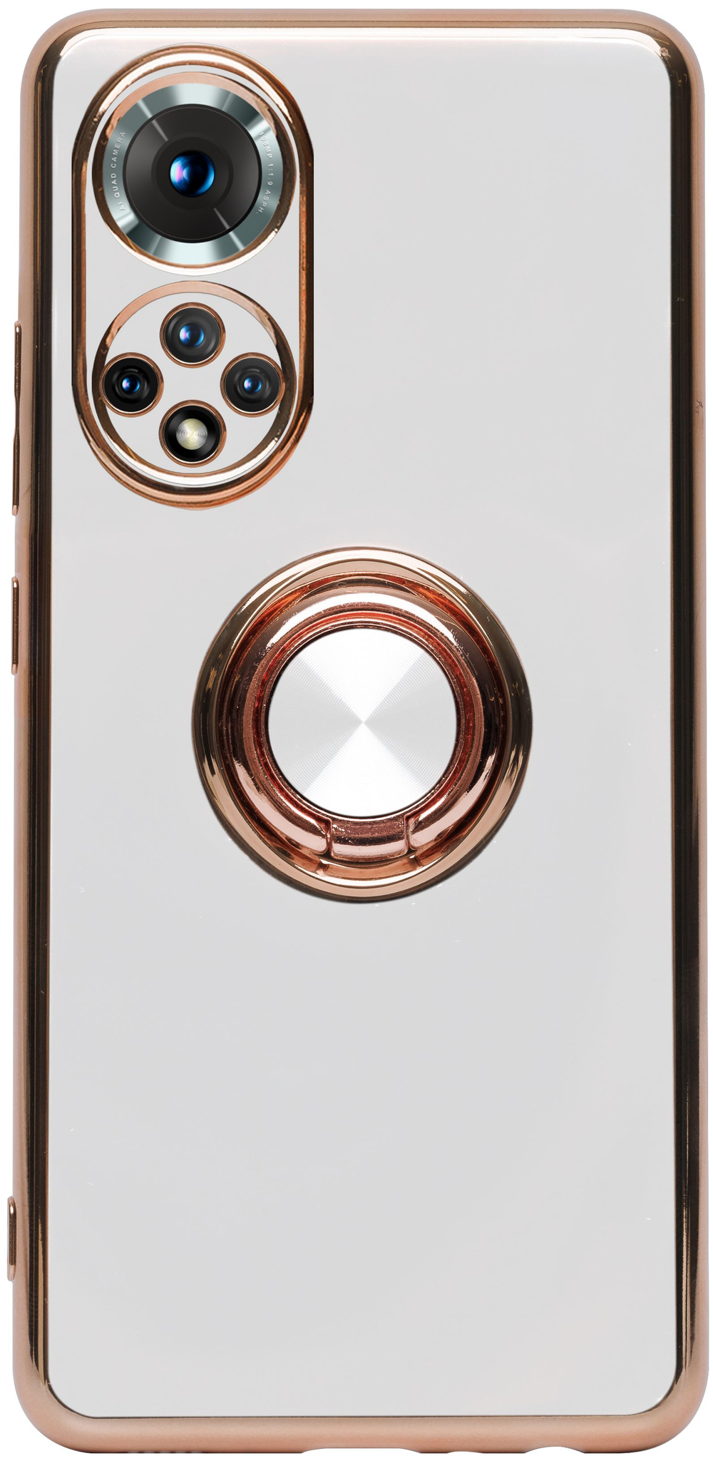 Стильный глянцевый чехол для HONOR 50 (не PRO!) и NOVA 9 с кольцом-подставкой и бархатной подкладкой