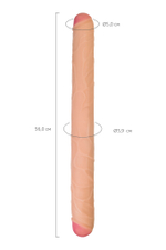 Фаллоимитатор RealStick Brutal Castor двусторонний, neoskin, телесный, 56 cм