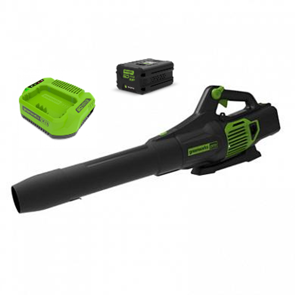 Аккумуляторный воздуходув Greenworks GD60ABK4, 2405607UB,60v, АКБ 4 А·ч. и ЗУ