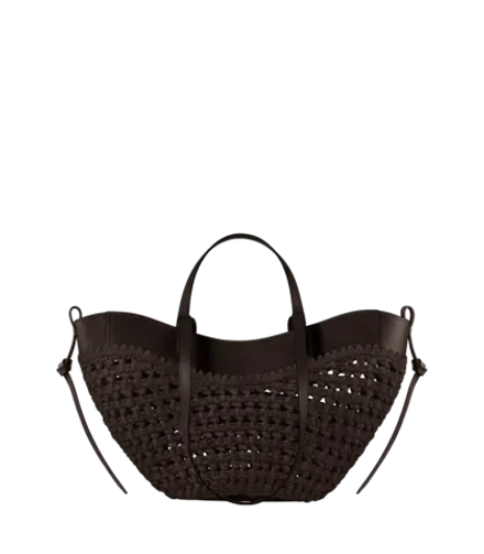 POLENE СУМКА CYME RAFFIA MINI, ЦВЕТ ЧЕРНОГО ДЕРЕВА