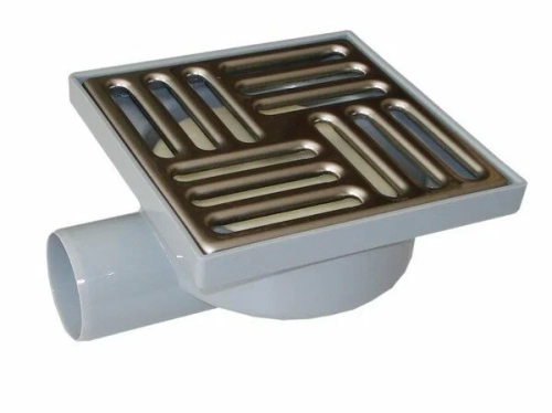 Трап TA5112 гориз. спуском 50, нерж. реш. 150х150 (АНИ пласт)