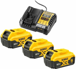 Набор DEWALT DCB1104P3-QW: зарядное устройство 4 А и 3 аккумулятора DCB184, 18 В, 5 А·ч