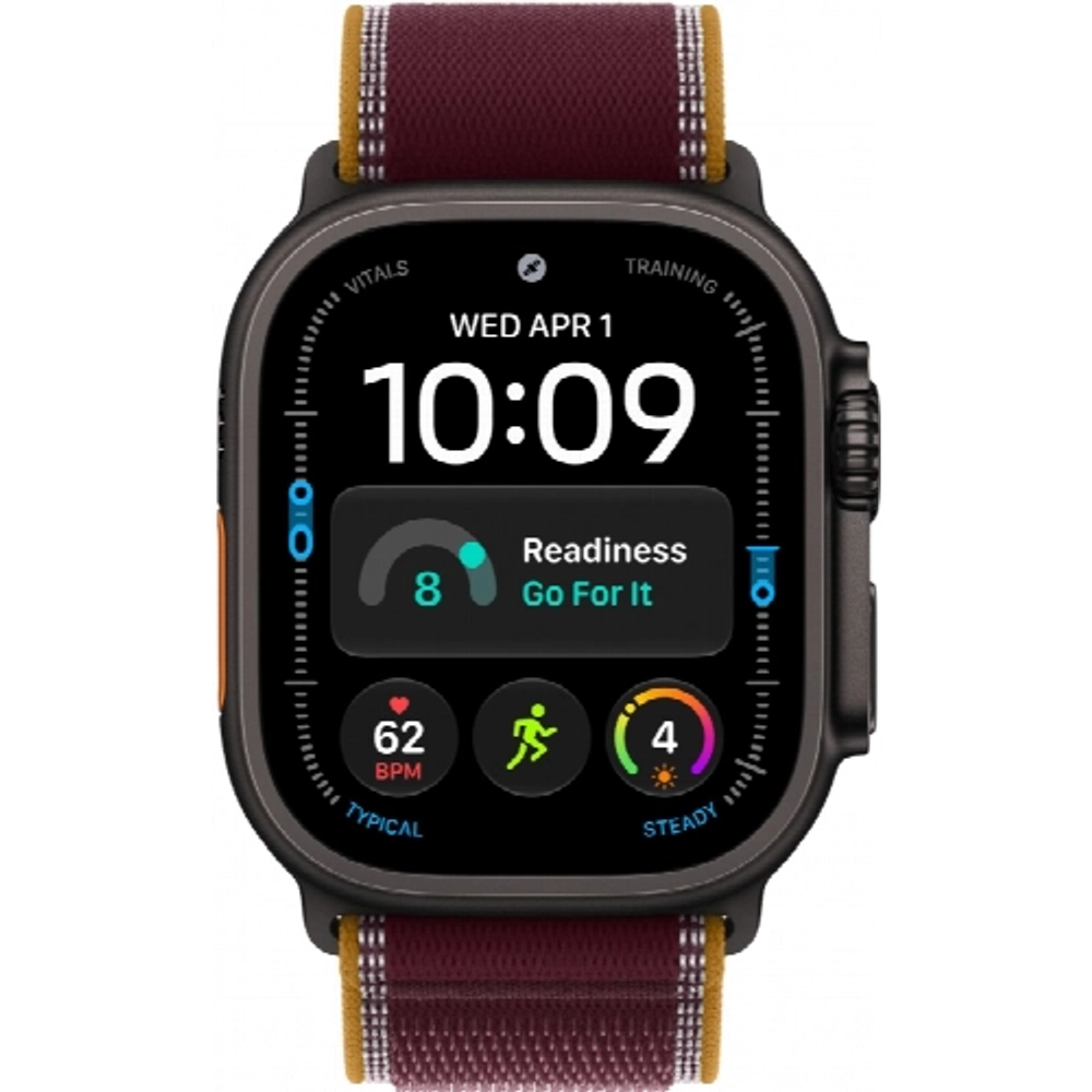 Смарт-часы Apple Watch Ultra 4 49 mm, Black Titanium case | ремешок Trail Loop | Burgundy, S/M