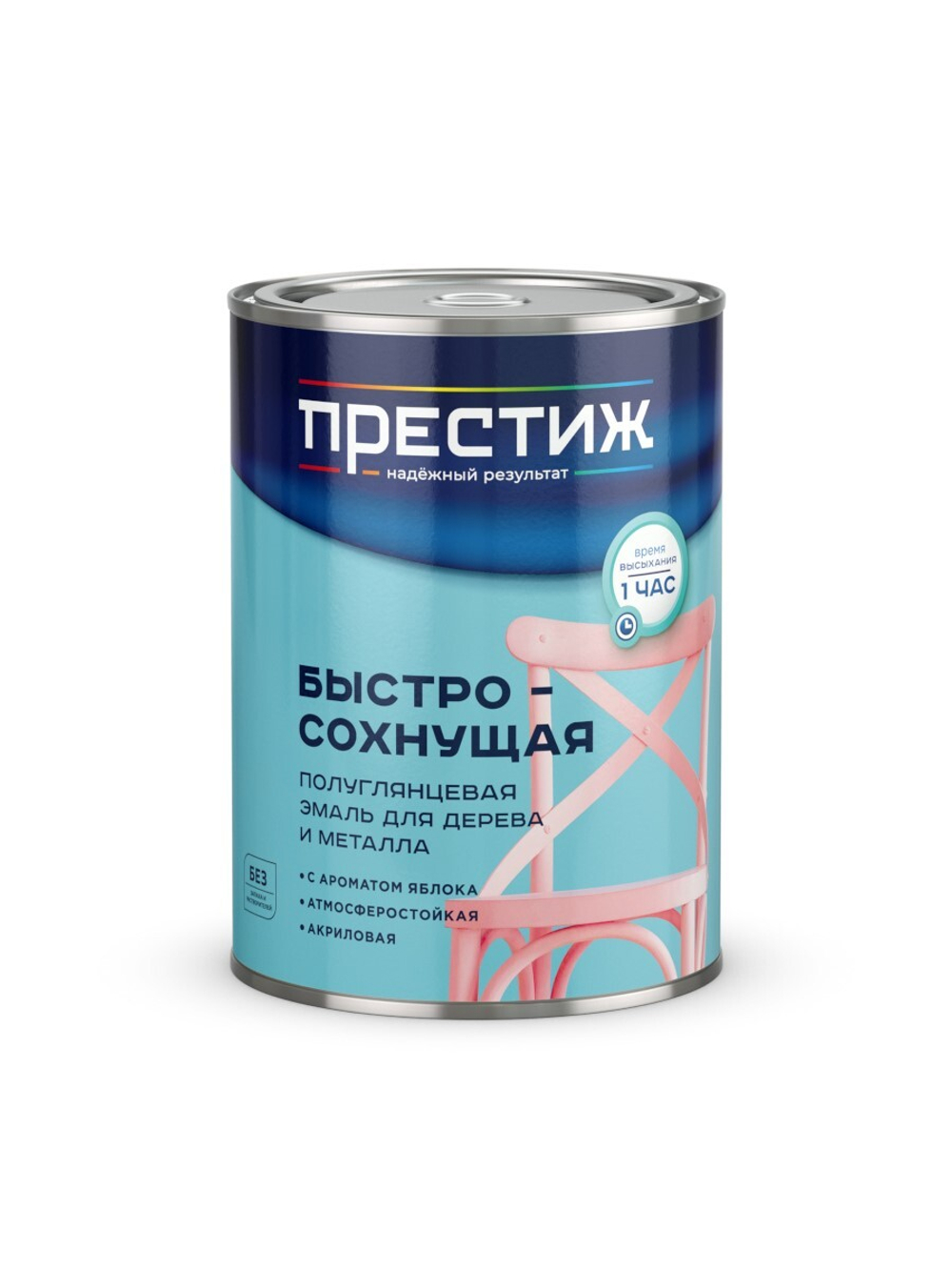 Эмаль акриловая Престиж, полуглянцевая, белая, 0,9 кг