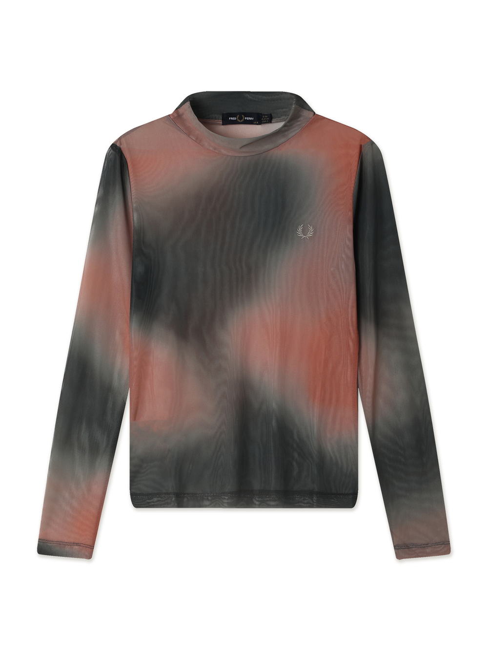 Топ Printed Mesh Mock Neck