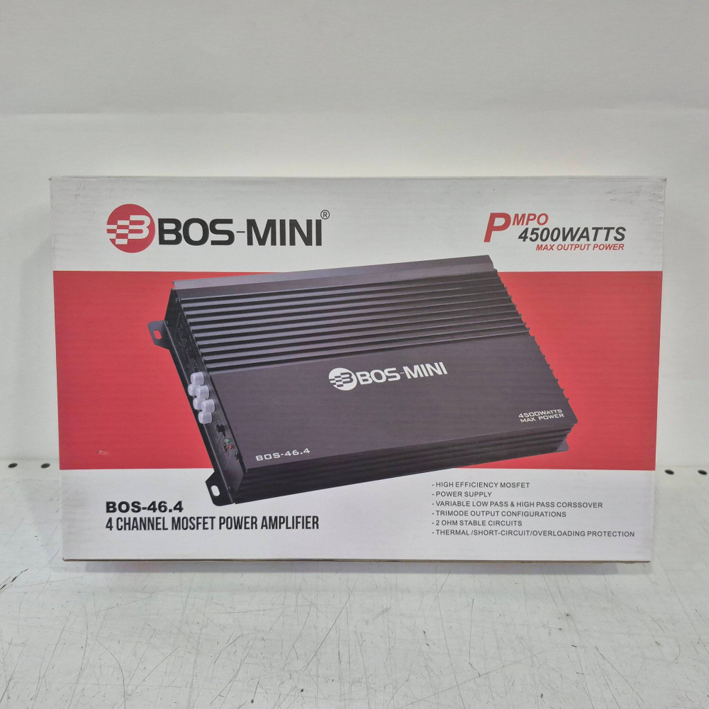 BOS-46.4 4500 W / Усилитель звука BOS-46.4 4500 W (4 канала)