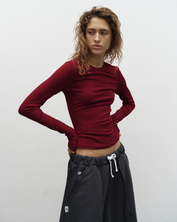 LS Ribbed T-Shirt Rhododendron