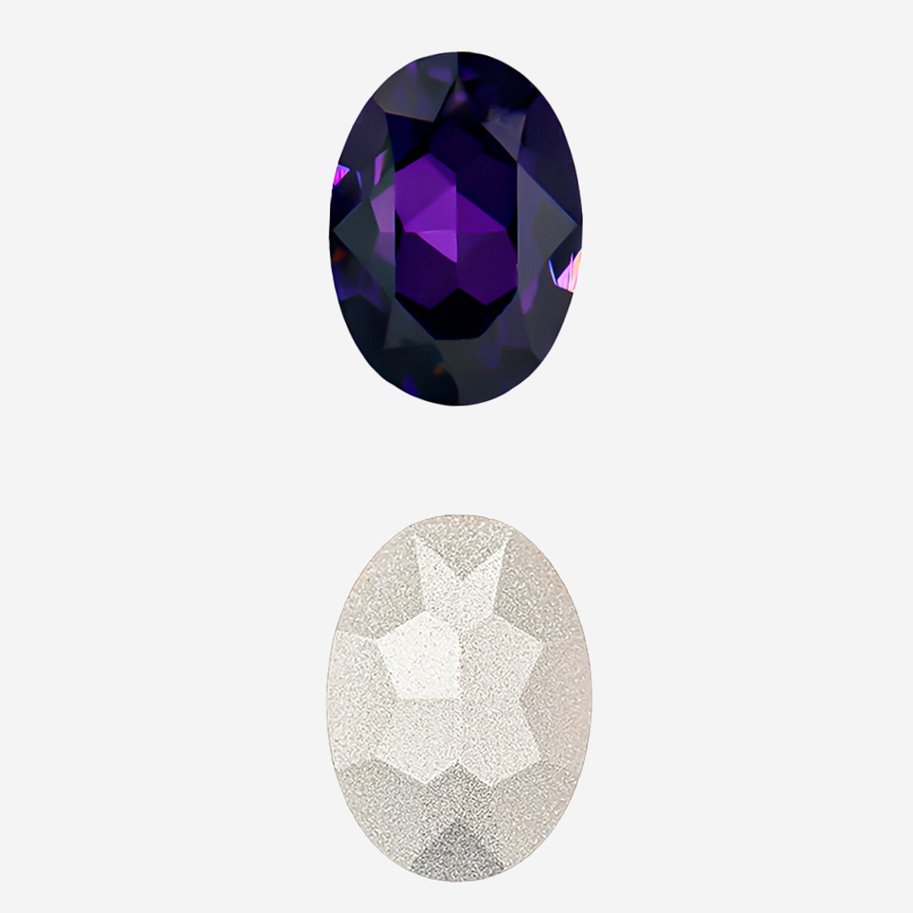 Кристалл Овал (Oval Fancy Stone), оттенок "Пурпурный"/"Purple Velvet", 14*10мм