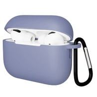 Чехол для Airpods Pro 2 Gurdini прорезиненный soft touch c карабином Лавандовый