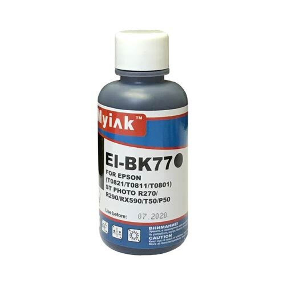 Чернила для EPSON Photo T50/R200/R270/RX590 (100мл, black, Dye) EI-BK77 (Gloria) MyInk