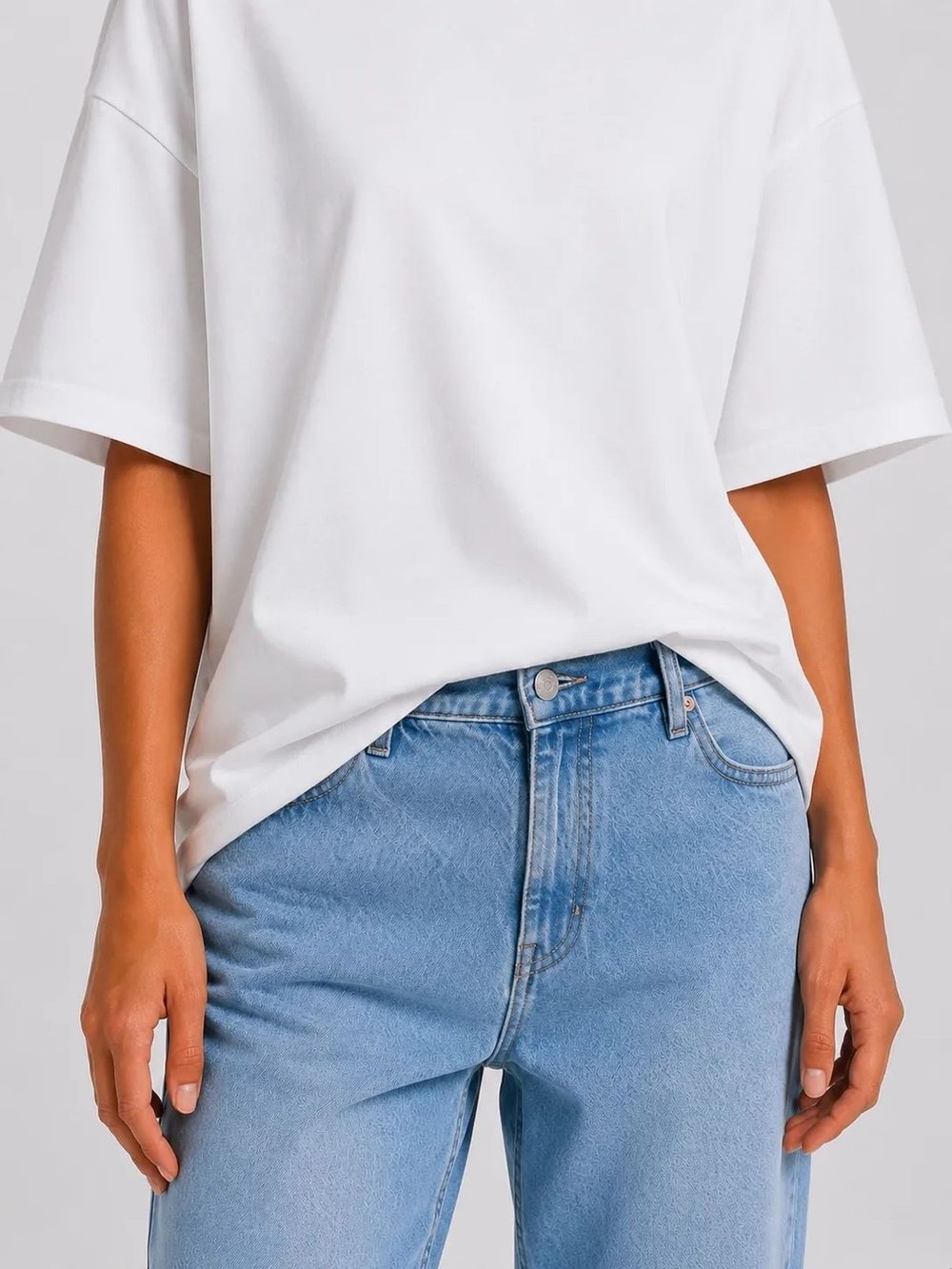 Футболка женская белая oversize  (54)