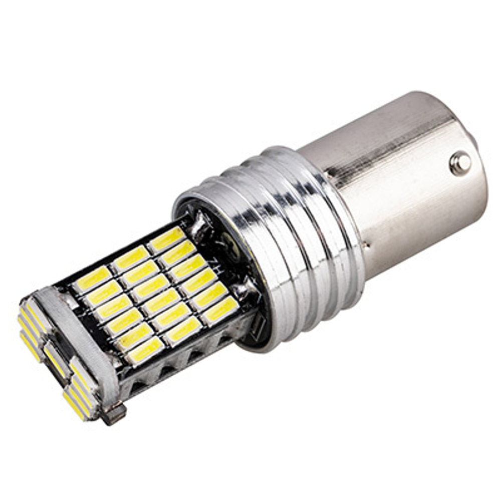 Лампа светодиодная 12V 21W металлический цоколь 1-конт. белый 45 SMD BA15s S25 2 шт. Skyway