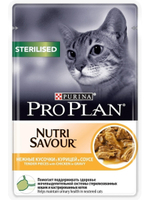 Влажный корм Pro Plan Sterilised для стерилизованных кошек, курица в соусе, 85 г