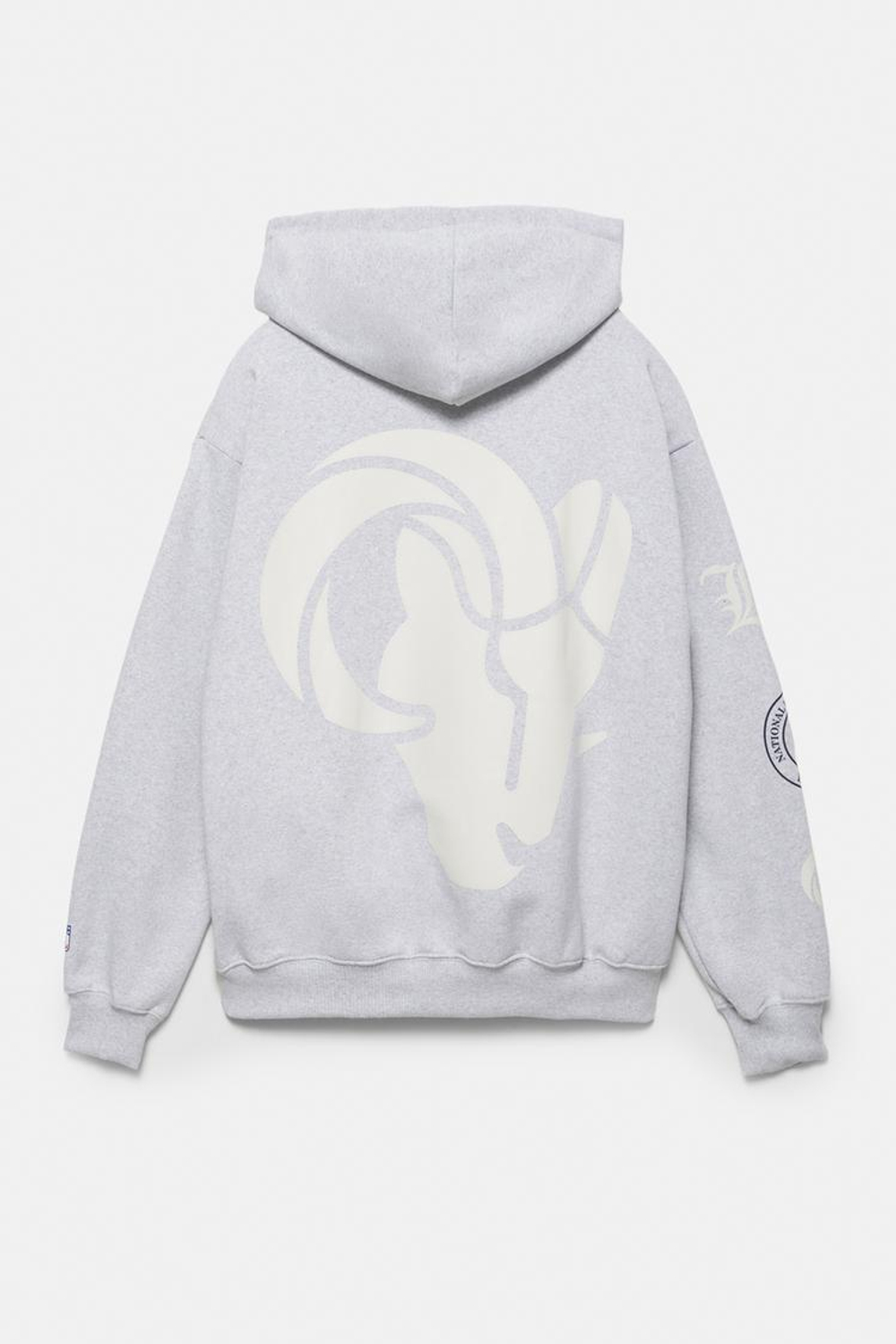 PULL&BEAR Толстовка с капюшоном NFL Los Angeles, серый меланж