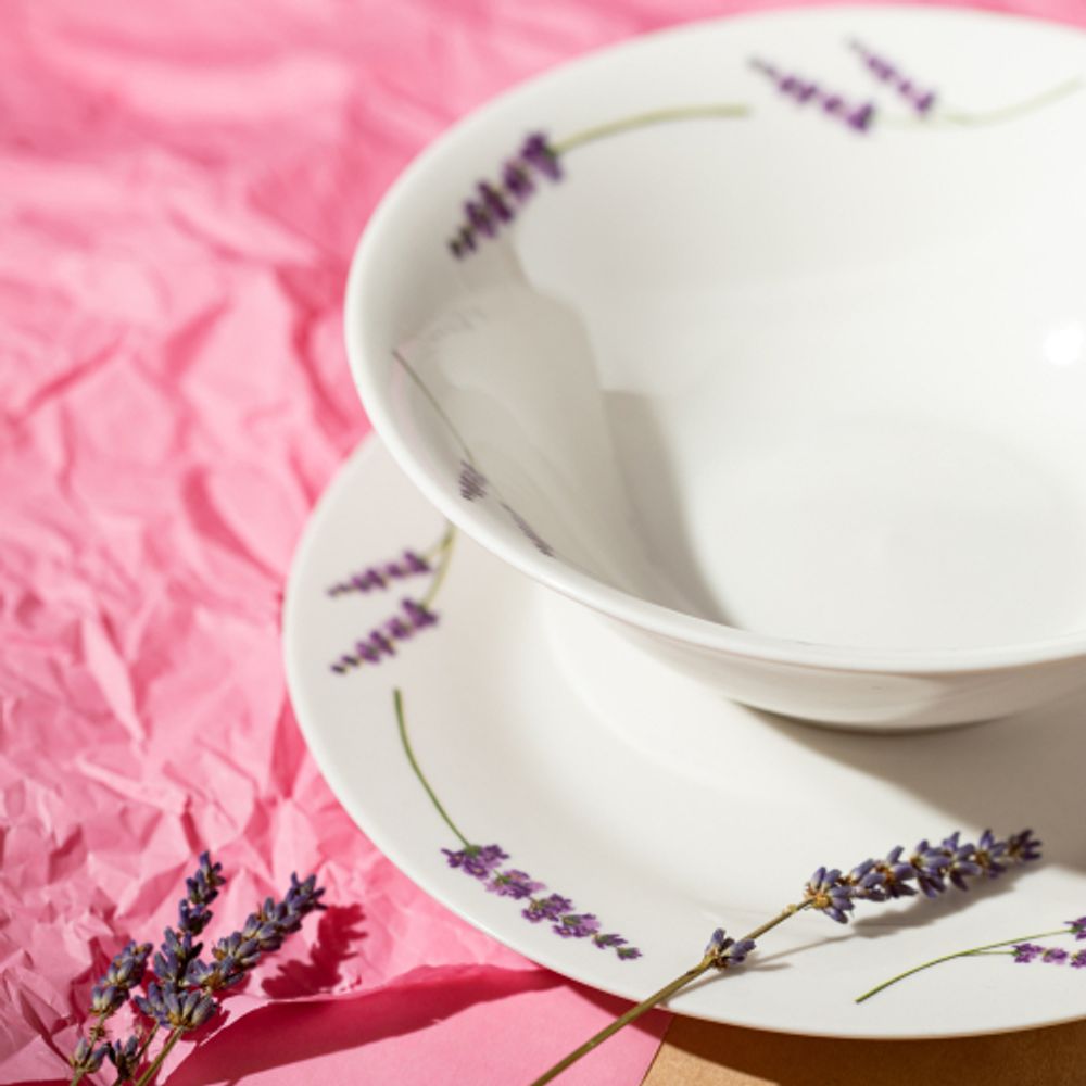 Тарелка White Fox LT304 десертная Mix.Flowers фарфор 19 см | White Fox