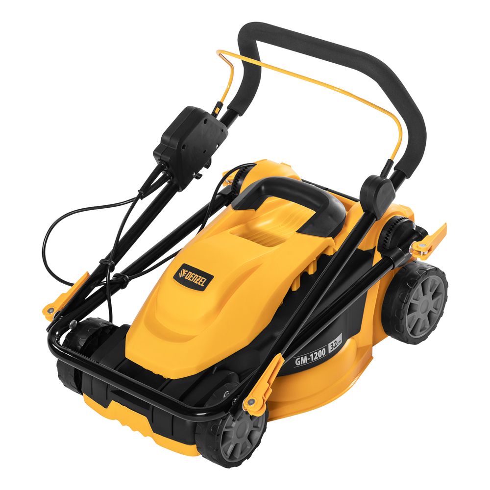 Газонокосилка электрическая Denzel GM-1200, 1200 Вт, ширина 32 см, 3 уровня, травосборник 25 л.