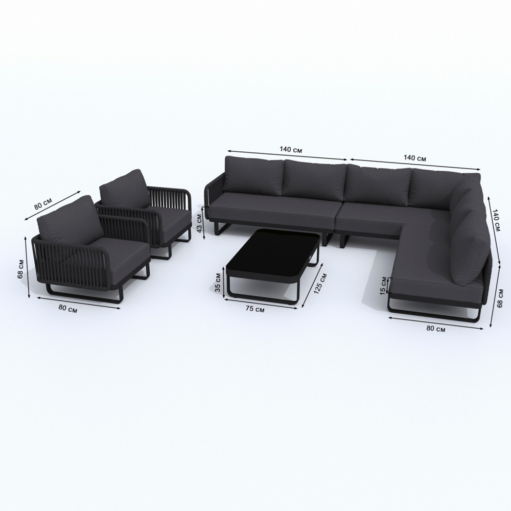Диван правый Ideal Patio БЕЛЛИСА
