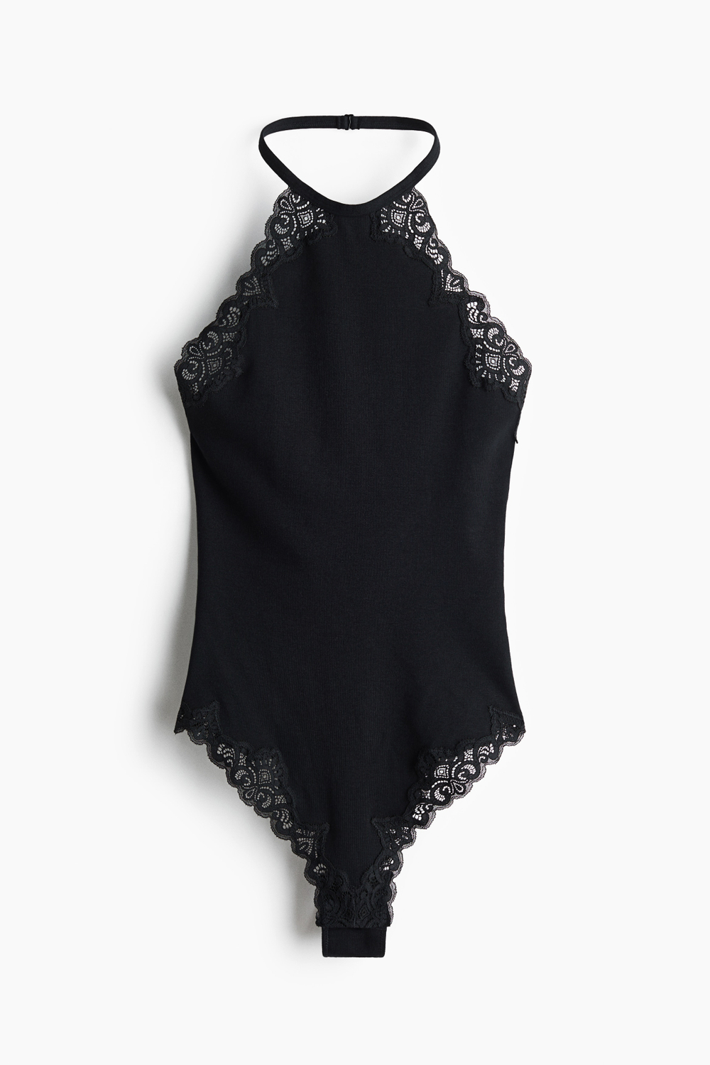 Боди из хлопка с кружевной лентой - H&M